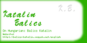 katalin balics business card